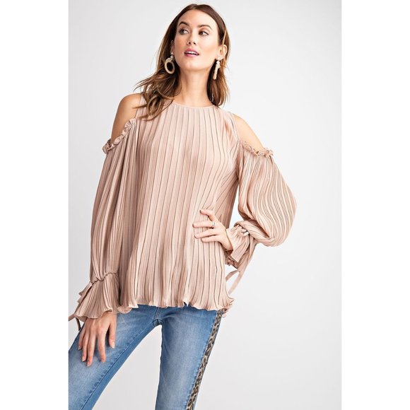 Top Blouse. Easel Brand. Cold Shoulder. Rose. Sizes Small, Med & Large. NWT - Picture 5 of 5